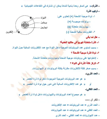 مذكرة علوم للصف الثاني الاعدادي الترم الاول PDF